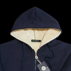 Yeokou Women's Casual Full Zip Up Sherpa Lined Hoodie
